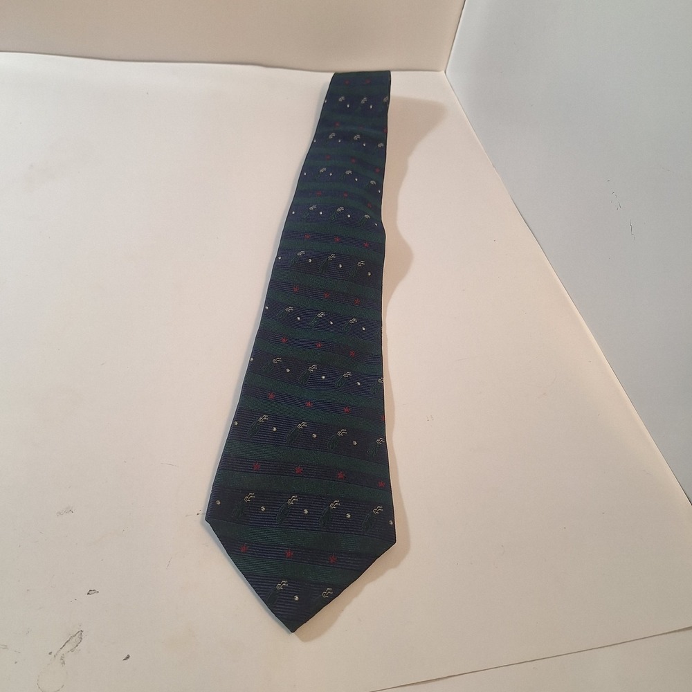 TOMMY HILFIGER MENS TIE NAVY BLUE‎ WITH GREEN RED  4/ 58